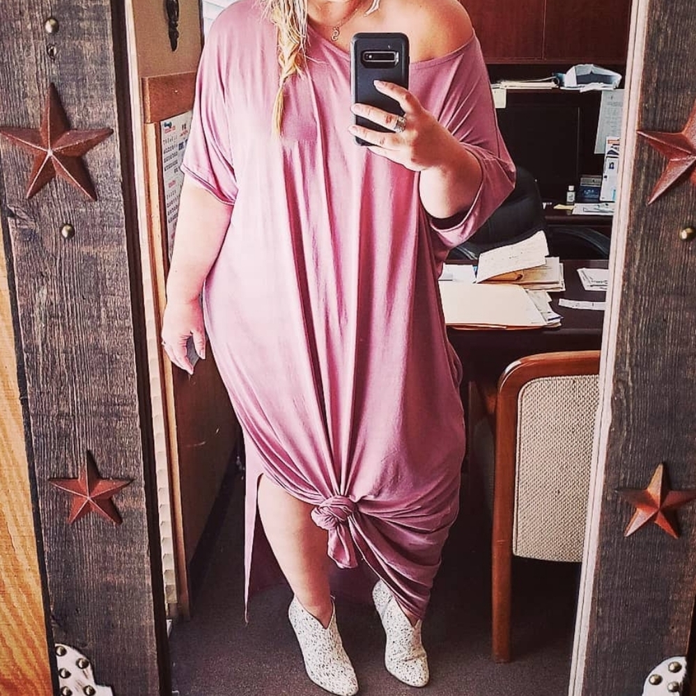 Off the shoulder maxi dress